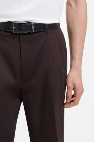 Italian-leather belt with Double B monogram