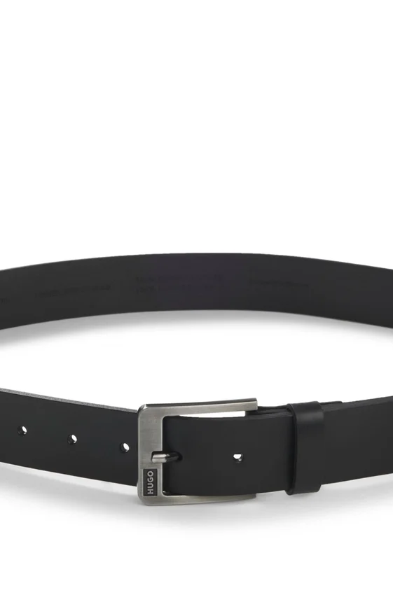 Italian leather belt with logo buckle Italian leather belt with logo buckle