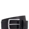 Italian-leather belt with logo-engraved buckle Italian-leather belt with logo-engraved buckle
