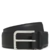 Italian leather belt with logo-engraved pin buckle Italian leather belt with logo-engraved pin buckle