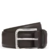 Italian leather belt with logo-engraved pin buckle Italian leather belt with logo-engraved pin buckle
