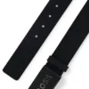 Italian leather belt with logo plaque buckle Italian leather belt with logo plaque buckle