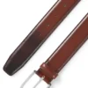 Italian-leather belt with polished logo buckle Italian-leather belt with polished logo buckle