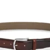 Italian-leather belt with polished logo buckle Italian-leather belt with polished logo buckle