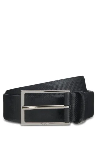 Italian-leather belt with printed texture