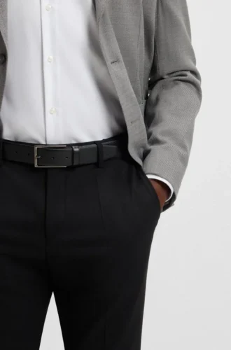 Italian-leather belt with printed texture