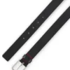 Italian-leather belt with red stitching