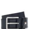 Italian-leather belt with signature-stripe keeper Italian-leather belt with signature-stripe keeper