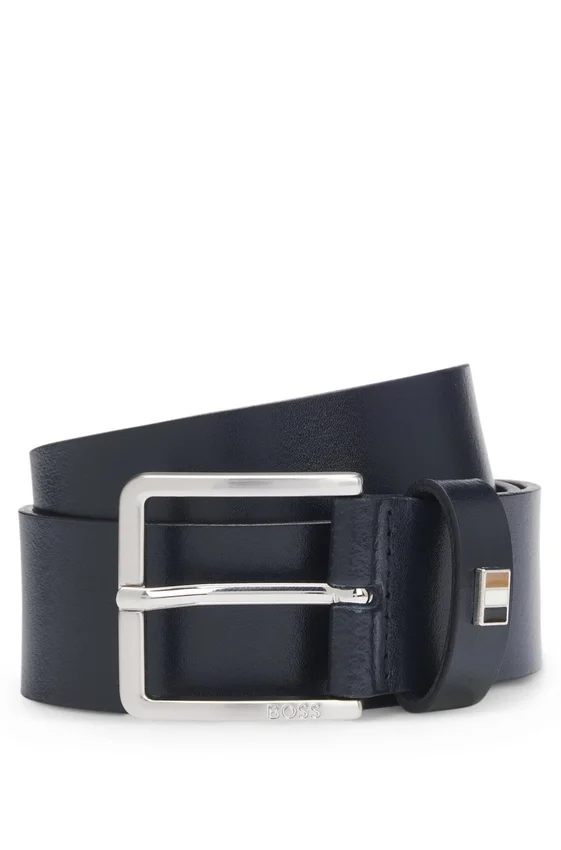 Italian-leather belt with signature-stripe keeper Italian-leather belt with signature-stripe keeper