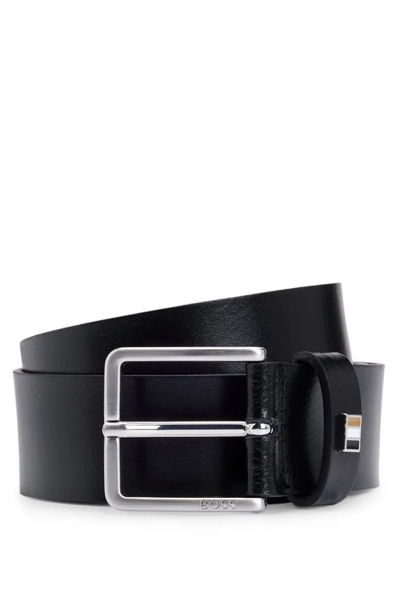 Italian-leather belt with signature-stripe keeper Italian-leather belt with signature-stripe keeper