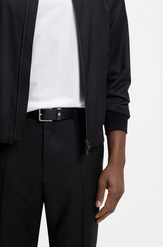 Italian-leather belt with signature-stripe keeper Italian-leather belt with signature-stripe keeper