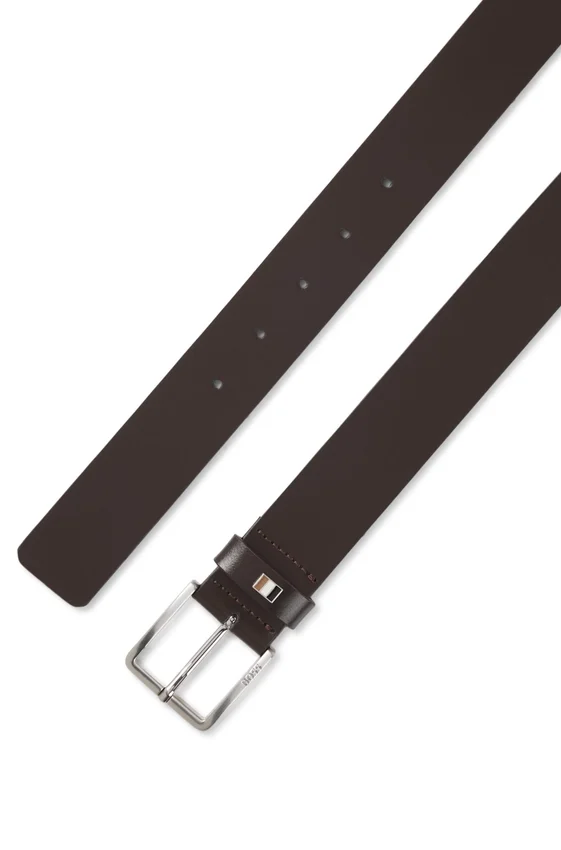 Italian-leather belt with signature-stripe keeper Italian-leather belt with signature-stripe keeper