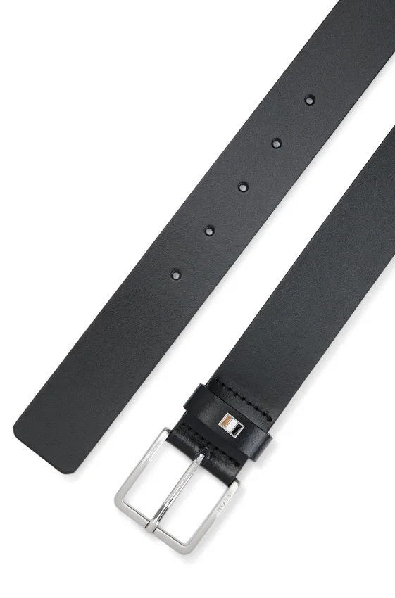 Italian-leather belt with signature-stripe keeper Italian-leather belt with signature-stripe keeper