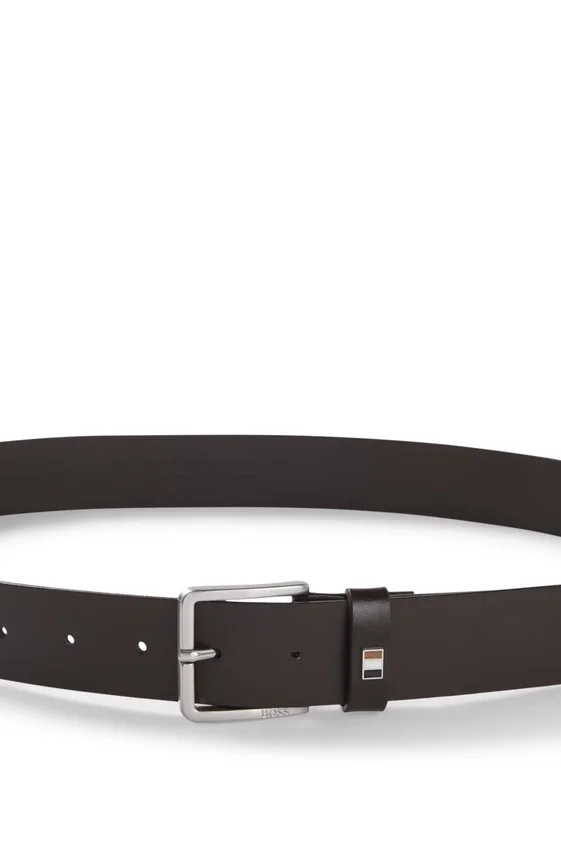 Italian-leather belt with signature-stripe keeper Italian-leather belt with signature-stripe keeper