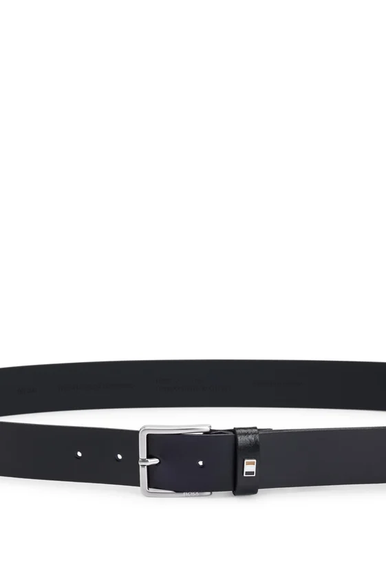 Italian-leather belt with signature-stripe keeper Italian-leather belt with signature-stripe keeper