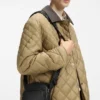 Italian-leather reporter bag with Double B monogram