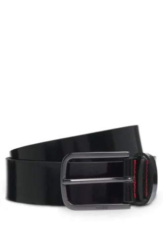 Italian-made belt in brush-off leather