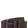 Italian-made belt in buffalo leather with logo buckle