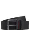 Italian-made belt in buffalo leather with logo buckle