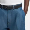 Italian-made belt in buffalo leather with logo buckle