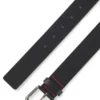 Italian-made belt in buffalo leather with logo buckle