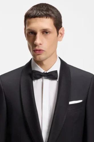 Italian-made silk-jacquard bow tie