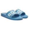 Italian-made slides with large logo detail Italian-made slides with large logo detail