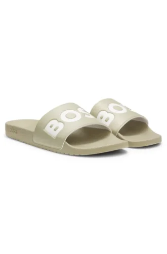 Italian-made slides with large logo detail