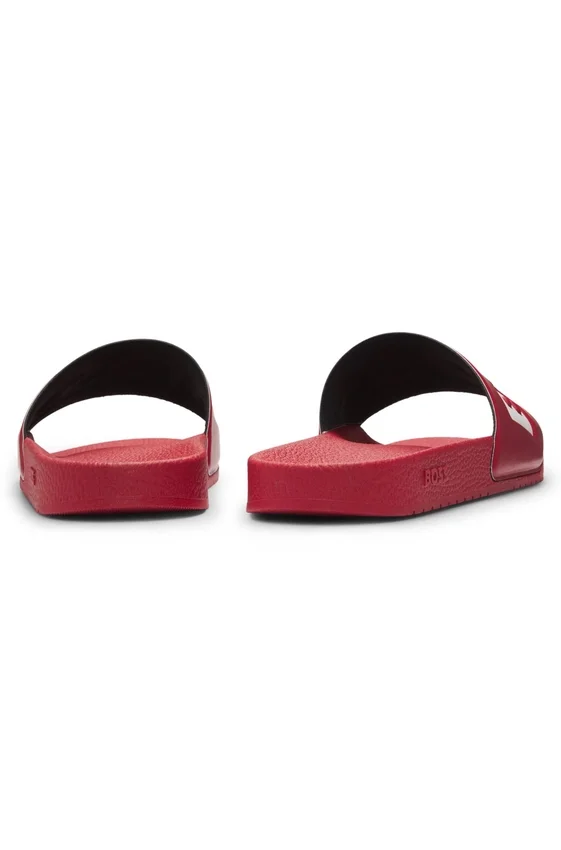 Italian-made slides with large logo detail Italian-made slides with large logo detail