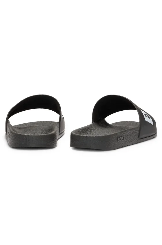 Italian-made slides with large logo detail Italian-made slides with large logo detail