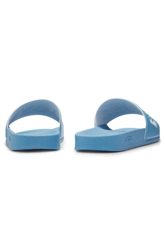 Italian-made slides with large logo detail Italian-made slides with large logo detail