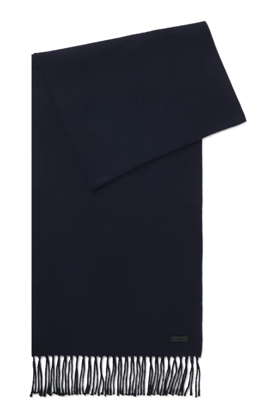 Italian-made wool scarf with logo patch Italian-made wool scarf with logo patch
