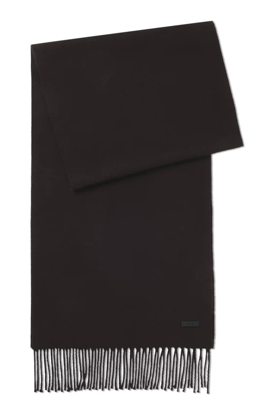 Italian-made wool scarf with logo patch Italian-made wool scarf with logo patch
