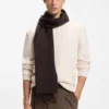 Italian-made wool scarf with logo patch Italian-made wool scarf with logo patch