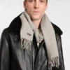 Italian-made wool scarf with logo patch Italian-made wool scarf with logo patch