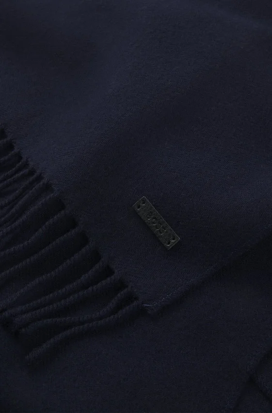 Italian-made wool scarf with logo patch Italian-made wool scarf with logo patch