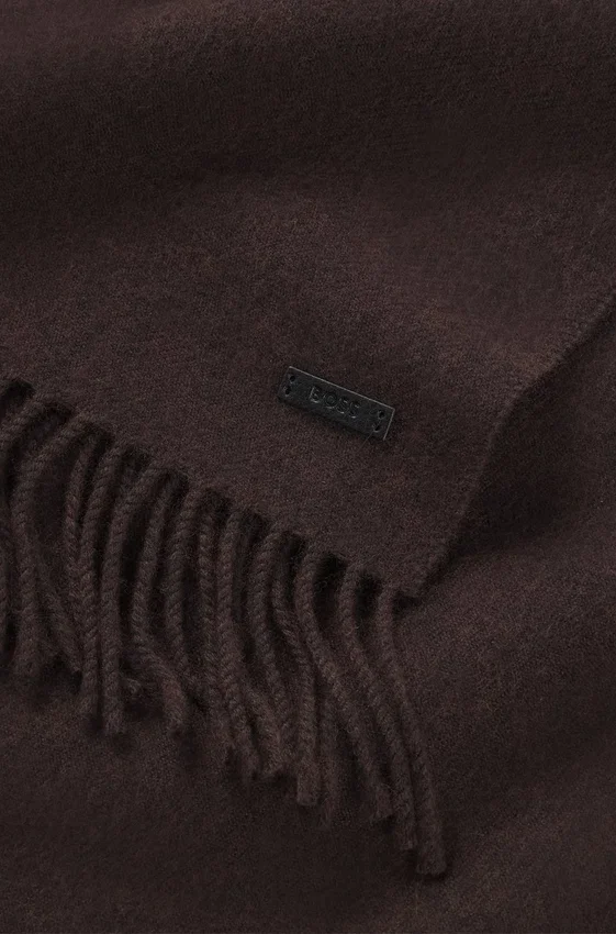 Italian-made wool scarf with logo patch Italian-made wool scarf with logo patch