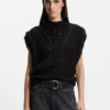 Italian-yarn sleeveless top with structured knit