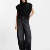 Italian-yarn sleeveless top with structured knit