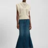 Italian-yarn sleeveless top with structured knit