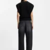 Italian-yarn sleeveless top with structured knit