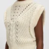 Italian-yarn sleeveless top with structured knit
