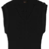 Italian-yarn sleeveless top with structured knit