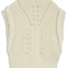 Italian-yarn sleeveless top with structured knit