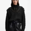 Italian-yarn sweater with structured knit