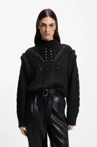 Italian-yarn sweater with structured knit