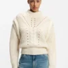 Italian-yarn sweater with structured knit