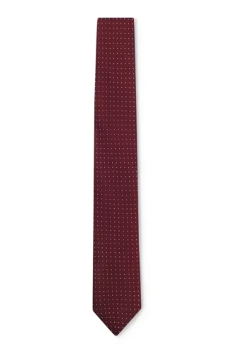 Jacquard-dot tie in a silk blend
