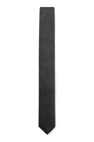 Jacquard-logo tie in silk