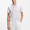 Jacquard-pattern polo shirt in cotton Jacquard-pattern polo shirt in cotton